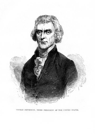 Thomas Jefferson, tercer Presidente de los Estados Unidos, 1872 de Unbekannt