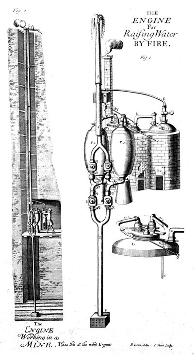 La bomba de vapor de Thomas Savery o el amigo de los mineros, 1702 1726 de Unbekannt