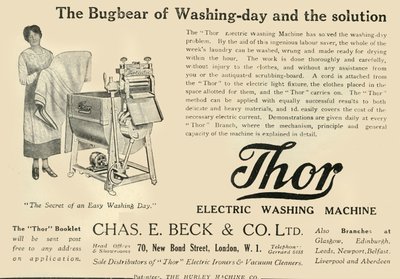 Thor: Lavadora eléctrica - Chas E. Beck & Co. Ltd, 1920 de Unbekannt