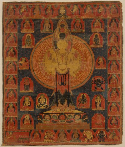 Chenresi de Mil Brazos, una Forma Cósmica del Bodhisattva Avalokiteshvara, siglo XIV de Unbekannt