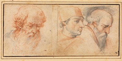 Tres estudios de cabeza, 1600s de Unbekannt