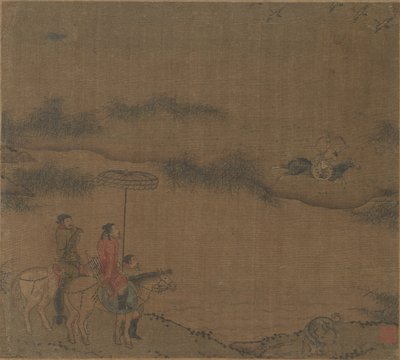 Tres jinetes cazando gansos salvajes, 960-1279 de Unbekannt