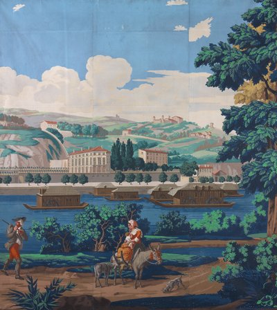 Tres paneles unidos: Las vistas de Lyon, Francia, primera edición de Unbekannt