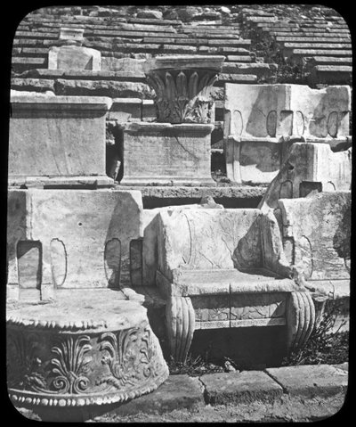 Trono del sacerdote, Templo de Dionisio, Atenas, Grecia, finales del siglo XIX o principios del siglo XX de Unbekannt
