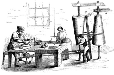 Lanzando un recipiente de barro, c1860 de Unbekannt