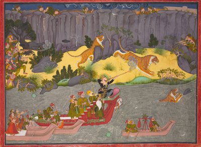 Caza del tigre de Raja Ram Singh II, c. 1830-1840 de Unbekannt