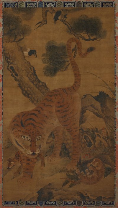 Tigre con cachorros y urracas, siglo XV de Unbekannt