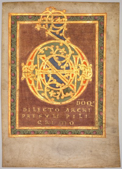 Página de título del Tonario del Abad Berno: Inicial D[omino] de Unbekannt