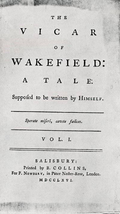 Página del título de El vicario de Wakefield, 1766 de Unbekannt
