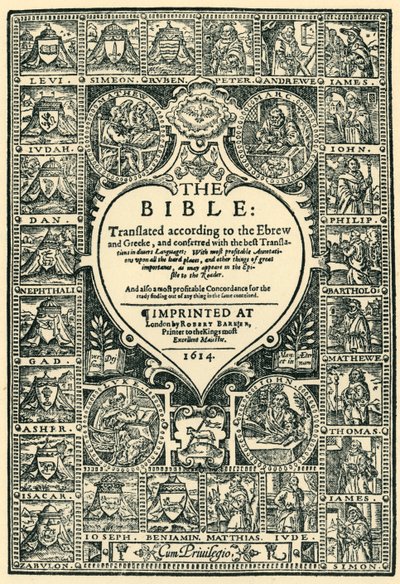 Página de título de la Biblia de Ginebra, 1614, 1943 de Unbekannt