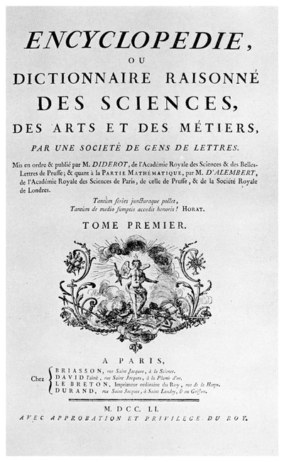 Página de título de la Enciclopedia de Denis Diderot, 1751 1956 de Unbekannt