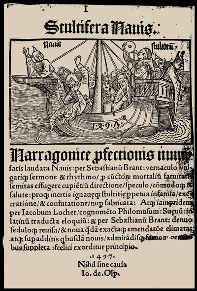 Página de título del libro La nave de los locos de Sebastian Brant, 1497 de Unbekannt