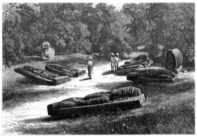Tumbas de los Rajás Gond, Chanda, India central, 1875 de Unbekannt