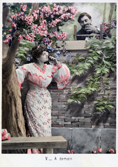 Mañana, postal francesa vintage, c1900 de Unbekannt