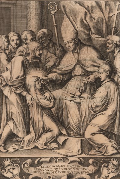 Toribio Alfonso Mogrovejo confirma a Rosa de Lima, 1670 de Unbekannt