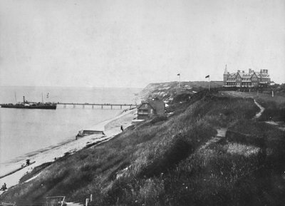 Totland Bay - Un barco de excursión en el muelle, 1895 de Unbekannt