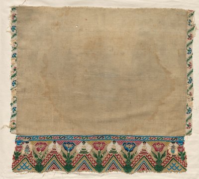 Extremo de toalla con bordes de cuentas, principios de 1800s de Unbekannt