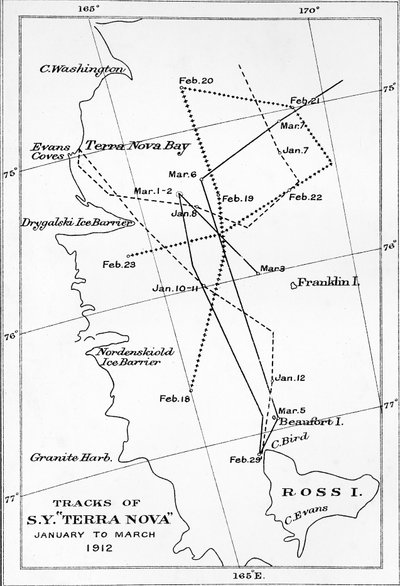 Rutas del S.Y. Terra Nova - Enero a marzo de 1912, 1913 de Unbekannt