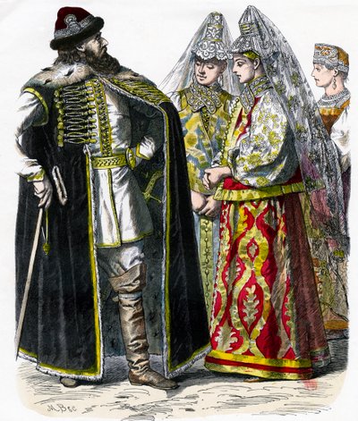 Traje tradicional ruso, c1850 de Unbekannt