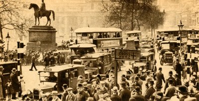 Tráfico en Trafalgar Square, Londres, 1933 de Unbekannt