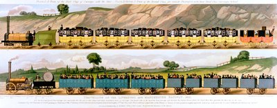 Viajando en el ferrocarril de Liverpool y Manchester, 1831 de Unbekannt