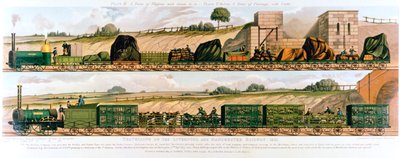 Viajando en el ferrocarril de Liverpool y Manchester, 1831 de Unbekannt