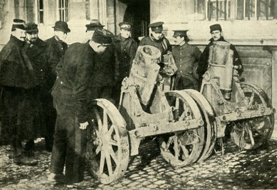 Morteros de trinchera capturados a los alemanes, Primera Guerra Mundial, 1914, c. 1920 de Unbekannt