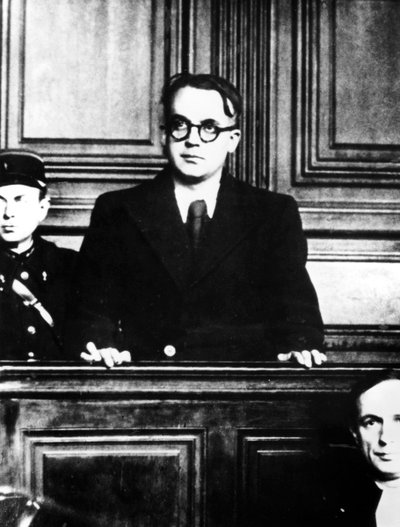 Juicio del autor francés pro-nazi Robert Brasillach, París, 1945 de Unbekannt