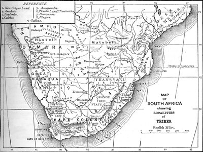 Mapa tribal de Sudáfrica, c1880 de Unbekannt