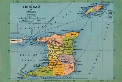 Mapa de Trinidad y Tobago de Unbekannt