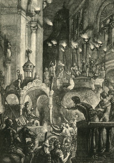 Triunfo de Heraclio en Constantinopla, 629 d.C., 1890 de Unbekannt