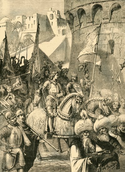 Entrada triunfal de Ricardo I y Felipe Augusto en Acre, 1191, 1890 de Unbekannt
