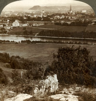 Trondhjem, sus hogares, almacenes y catedral, entre el río Nid y el fiordo, Noruega, 1905 de Unbekannt