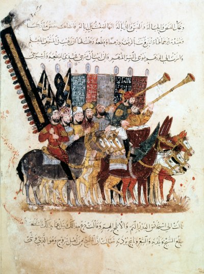 Tropa de jinetes en una ceremonia religiosa, c. 1240 de Unbekannt