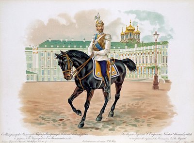 Zar Nicolás II de Rusia en el uniforme del Regimiento de Guardias de Coraceros de Su Majestad de Unbekannt