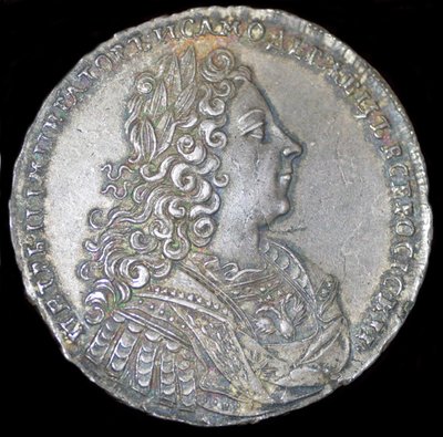 Zar Pedro II de Rusia. Rublo de plata de 1728, 1728 de Unbekannt