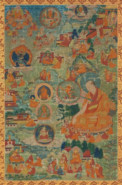 Tsong-kha-pa y escenas de su vida, siglo XVIII de Unbekannt
