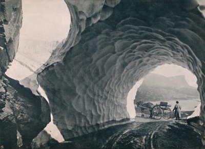 Túnel a través de la nieve, Hauklid Pass, 1914 de Unbekannt