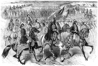 Tropas turcas en marcha, Kamiesh, Balaclava, Crimea, 1854-1882-1884 de Unbekannt