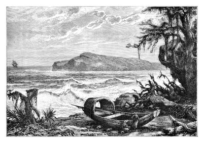 Isla Tortuga, vista tomada en la desembocadura de los Tres Ríos, c1890 de Unbekannt