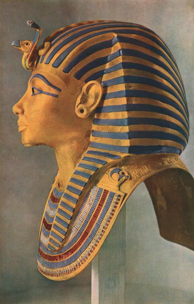 Máscara funeraria de Tutankamón, 1323 a.C., c. 1910-1935 de Unbekannt