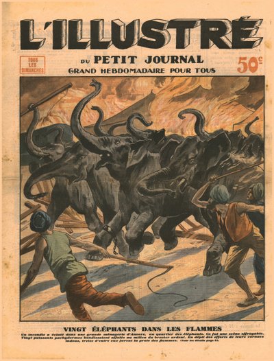 Veinte elefantes en las llamas, 1932 de Unbekannt