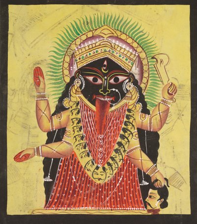 Dos aspectos de Kali: Kali entronizada de Unbekannt