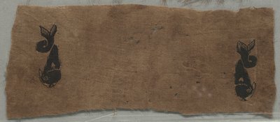Dos fragmentos de una cortina: Delfines, siglos IV-V de Unbekannt