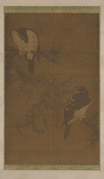 Dos halcones en una rama marchita, dinastía Ming, siglo XVI de Unbekannt