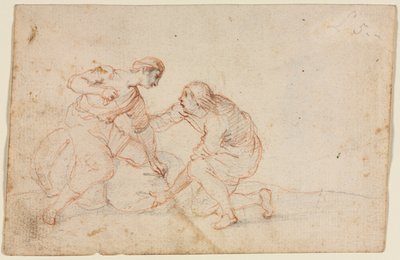Dos hombres atando un paquete, 1600s de Unbekannt