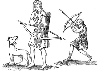 Dos arqueros sajones, siglo VIII, 1833 de Unbekannt