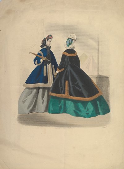 Dos mujeres con abrigos, 1863-64 de Unbekannt
