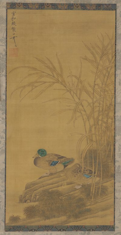 Dos patos entre juncos en la orilla, Ming o Qing, siglo XV-XVIII de Unbekannt