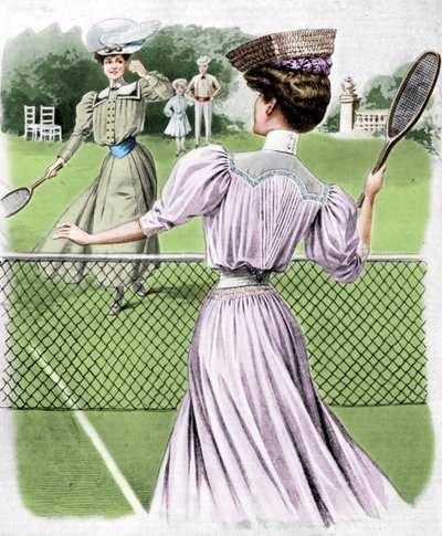 Dos trajes de tenis de césped para octubre, 1905 de Unbekannt